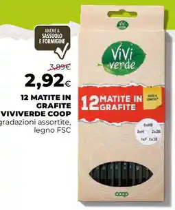 Extracoop 12 matite in grafite VIVIVERDE coop gradazioni assortite, legno fsc offerta