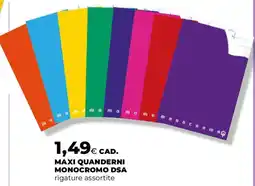 Extracoop Maxi quanderni monocromo dsa rigature assortite offerta