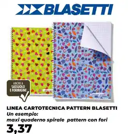 Extracoop Linea cartotecnica pattern BLASETTI un esempio: maxi quaderno spirale pattern con fori offerta