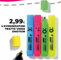 Extracoop 4 evidenziatori TRATTO VIDEO emotion offerta