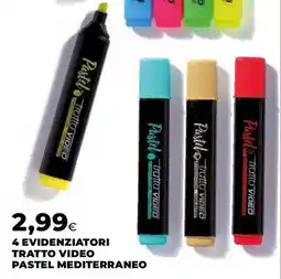 Extracoop 4 evidenziatori tratto video pastel mediterraneo offerta