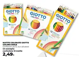 Extracoop Matite colorate GIOTTO COLORS SMILE Confezioni da 12, 24 e 36 pezzi Un esempio: confezione 12 matite offerta