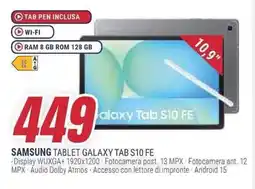 Trony SAMSUNG TABLET GALAXY TAB S10 FE offerta