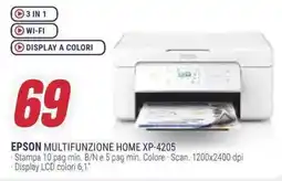 Trony EPSON MULTIFUNZIONE HOME XP-4205 offerta