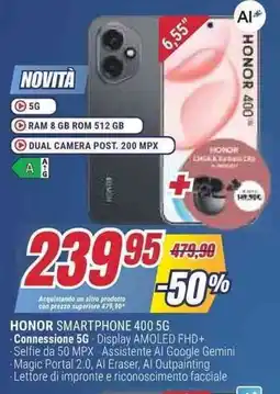 Trony HONOR SMARTPHONE 400 5G offerta