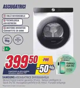 Trony SAMSUNG ASCIUGATRICE DV90DG6845LK offerta
