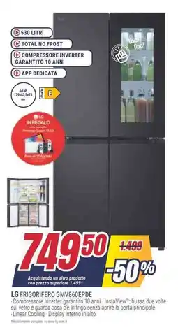 Trony LG FRIGORIFERO GMV860EPDE offerta