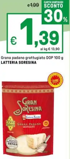 Iper La Grande Grana padano grattugiato LATTERIA SORESINA offerta