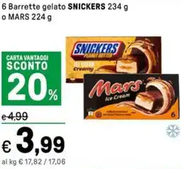 Iper La Grande 6 Barrette gelato SNICKERS o MARS offerta