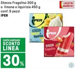 Iper La Grande Stecco Fragolino o limone e liquirizia conf. 6 pezzi IPER offerta