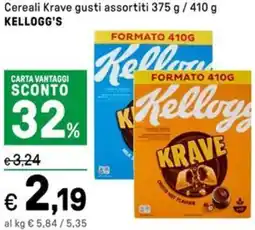 Iper La Grande Cereali Krave gusti assortiti KELLOGG'S offerta