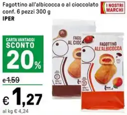 Iper La Grande Fagottino all'albicocca o al cioccolato conf. 6 pezzi IPER offerta