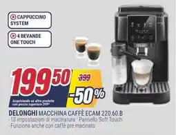 Trony DELONGHI MACCHINA CAFFÈ ECAM 220.60.B offerta