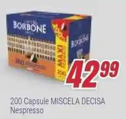 Trony 200 Capsule MISCELA DECISA Nespresso offerta