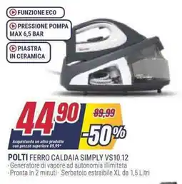 Trony POLTI FERRO CALDAIA SIMPLY VS10.12 offerta
