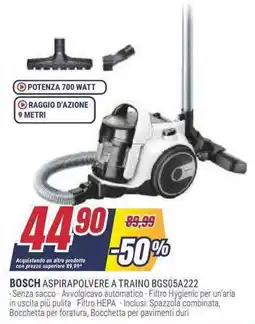 Trony BOSCH ASPIRAPOLVERE A TRAINO BGS05A222 offerta