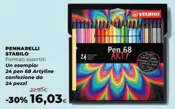 Extracoop Pennarelli stabilo Formati assortiti Un esempio: 24 pen 68 Artyline confezione da 24 pezzi offerta