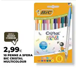 Extracoop 10 penne a sfera BIC CRISTAL MULTICOLOUR offerta