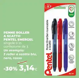Extracoop Penne roller a scatto pentel energel offerta