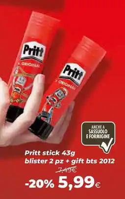 Extracoop Pritt stick blister 2 pz + gift bts offerta