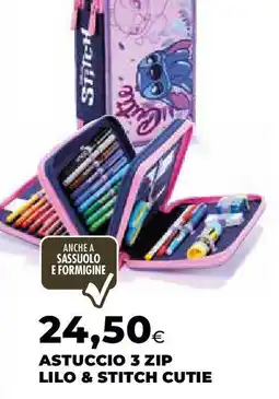 Extracoop Astuccio 3 zip lilo & stitch cutie offerta
