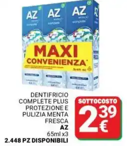Supermercati Gulliver Dentifricio complete plus protezione e pulizia menta fresca AZ offerta