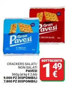 Supermercati Gulliver Crackers salati/ non salati PAVESI offerta