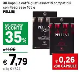 Iper La Grande 30 Capsule caffé gusti assortiti compatibili con Nespresso PELLINI offerta
