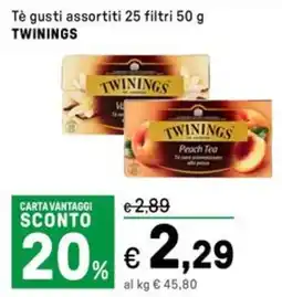 Iper La Grande Tè gusti assortiti 25 filtri TWININGS offerta