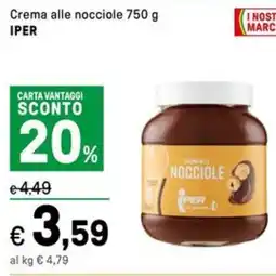 Iper La Grande Crema alle nocciole IPER offerta