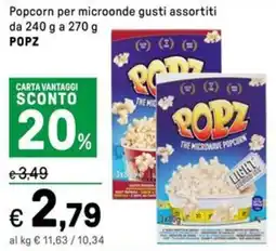 Iper La Grande Popcorn per microonde gusti assortiti POPS offerta