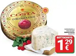 Supermercati Gulliver Gorgonzola dolce dop mario costa offerta