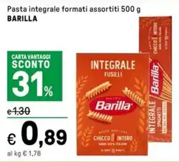 Iper La Grande Pasta integrale formati assortiti BARILLA offerta