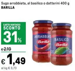 Iper La Grande Sugo arrabbiata, al basilico o datterini BARILLA offerta