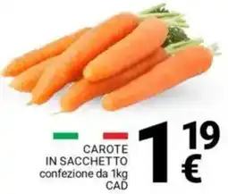 Supermercati Gulliver Carote in sacchetto offerta