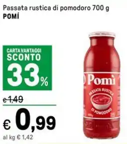 Iper La Grande Passata rustica di pomodoro POMÍ offerta