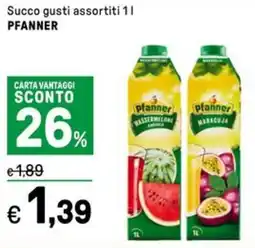 Iper La Grande Succo gusti assortiti PFANNER offerta