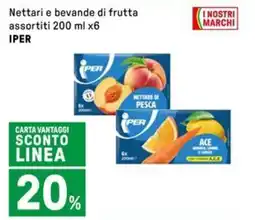 Iper La Grande Nettari e bevande di frutta assortiti IPER offerta