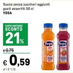 Iper La Grande Succo senza zuccheri aggiunti gusti assortiti YOGA offerta