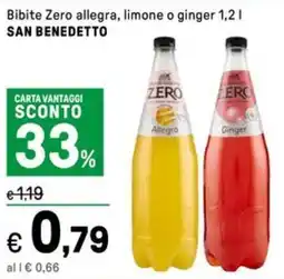Iper La Grande Bibite Zero allegra, limone o ginger SAN BENEDETTO offerta