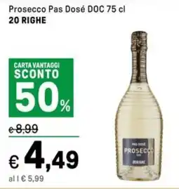 Iper La Grande Prosecco Pas Dosé DOC 20 RIGHE offerta