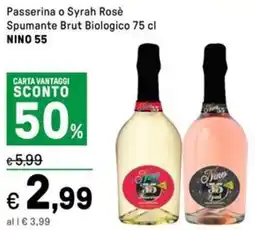 Iper La Grande Passerina o Syrah Rosè Spumante Brut Biologico NINO 55 offerta