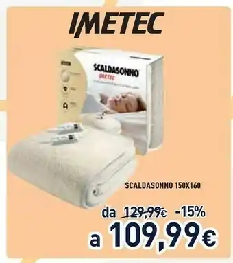 Unieuro Scaldasonno adapto termocuscino elettrico 150 x 160 cm 300 w offerta