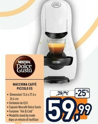 Unieuro Dolce gusto macchina caffe piccolo xs offerta