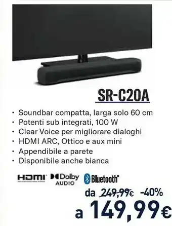 Unieuro Sr-c20a 100 w bianco offerta