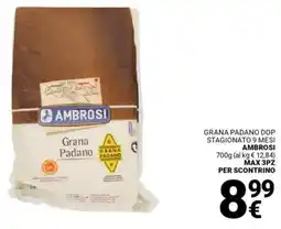 Supermercati Gulliver Grana padano dop stagionato 9 mesi AMBROSI offerta