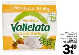 Supermercati Gulliver Mozzarelle di latte di bufala VALLELATA offerta