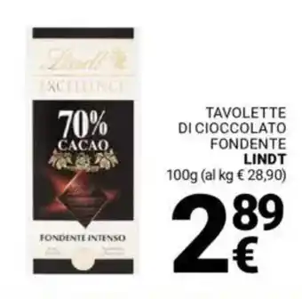 Supermercati Gulliver Tavolette di cioccolato fondente LINDT offerta