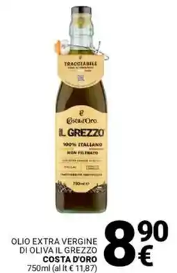 Supermercati Gulliver Olio extra vergine di oliva il grezzo COSTA D'ORO offerta