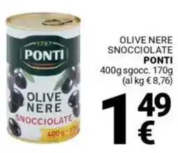 Supermercati Gulliver Olive nere snocciolate PONTI offerta